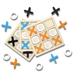 Wooden XO Tic-Tac-Toe Puzzle – Early Educational Learning Board Game  9.8cmX9.8cm