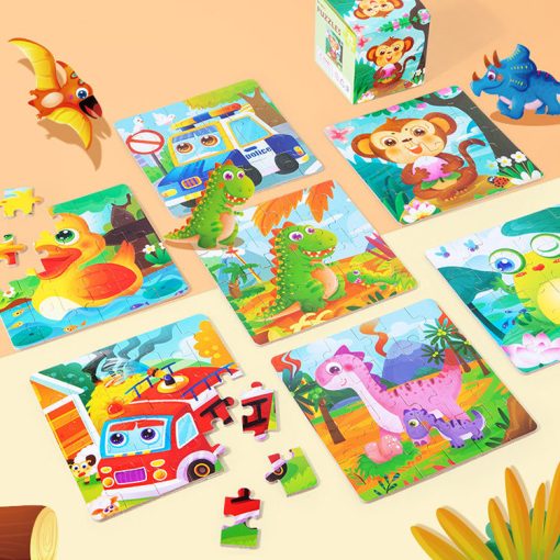 24-Piece Montessori Travel Cartoon Jigsaw Puzzle – Early Educational Toy for Kids - Image 3