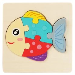 Montessori Wooden 3D Puzzle – Fun Cartoon Learning Toy - Fish