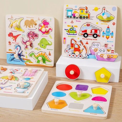 Montessori Wooden 3D Peg Puzzle Board – Early Educational Matching Game for Kids - Image 3