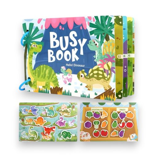 Montessori 3D Felt Busy Book – Sensory Matching & Learning Puzzle Game for Kids - Dinosaur