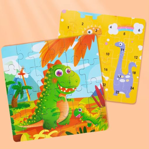 24-Piece Montessori Travel Cartoon Jigsaw Puzzle – Early Educational Toy for Kids - Image 7