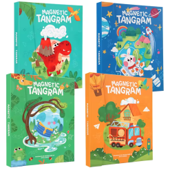 Montessori Magnetic Tangram Puzzle Book – DIY Educational Toy for Kids