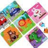 Wooden 9-Piece Cartoon Dinosaur & Animal Car Puzzle – Educational Jigsaw for Kids
