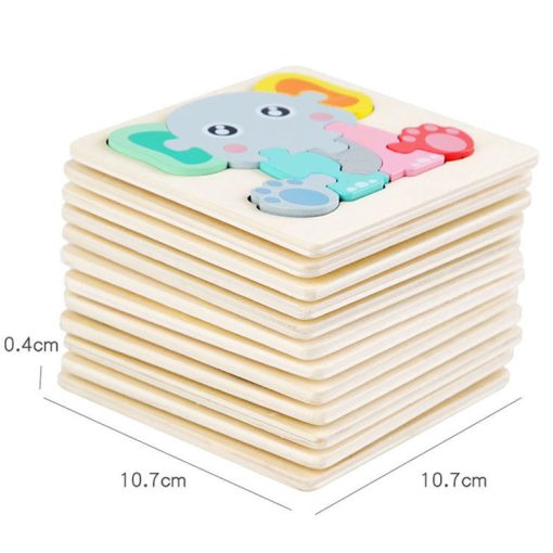 Montessori Wooden 3D Puzzle – Cartoon Animals & Vehicle Cognitive Toy for Kids - Image 6