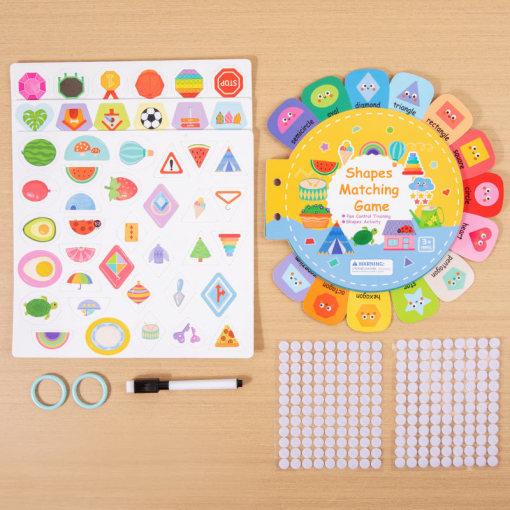 Montessori Shapes Matching Busy Book – Shape Learning & Pen Control Training Toy for Kids - Image 3