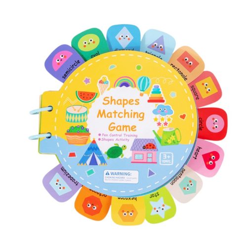 Montessori Shapes Matching Busy Book – Shape Learning & Pen Control Training Toy for Kids