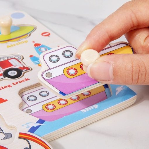 Montessori Wooden 3D Peg Puzzle Board – Early Educational Matching Game for Kids - Image 2