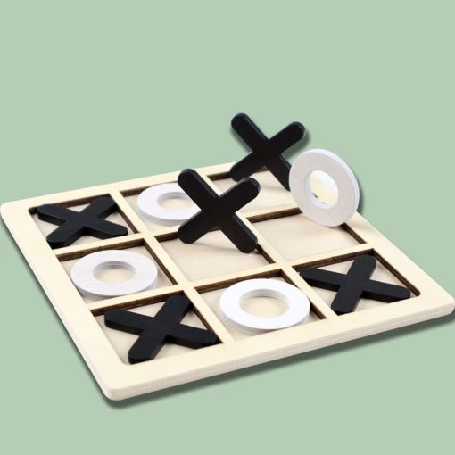 Wooden XO Tic-Tac-Toe Puzzle – Early Educational Learning Board Game  14.3cmX14.3cm - Image 4