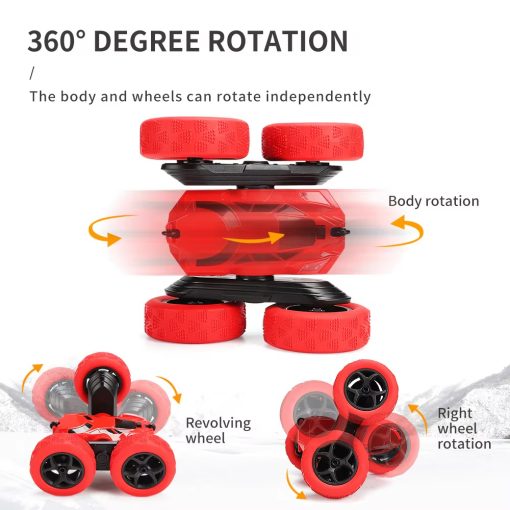 360° Rotating Double-Sided Rechargable RC Stunt Car - 4 Colors - Image 2