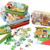 Wooden 60-Piece Cartoon Animal Jigsaw Puzzle in Iron Box – Educational Toy for Kids