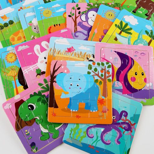 Wooden 9-Piece Cartoon Dinosaur & Animal Car Puzzle – Educational Jigsaw for Kids - Image 4