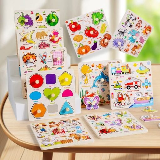 Montessori Wooden 3D Peg Puzzle Board – Early Educational Matching Game for Kids - Image 5