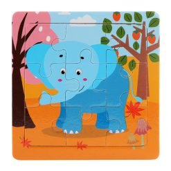 Wooden Cartoon Puzzle 9-Piece Jigsaw – Creative Learning Toy - A