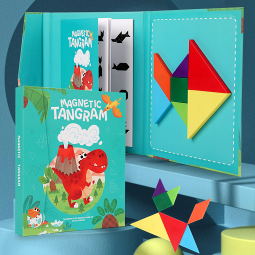 Montessori Magnetic Tangram Puzzle Book – DIY Educational Toy for Kids - Image 3