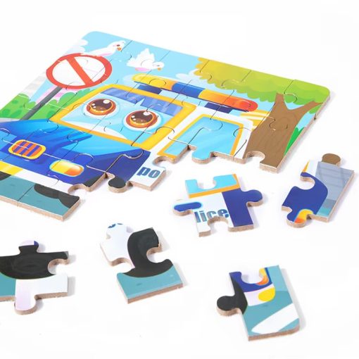 24-Piece Montessori Travel Cartoon Jigsaw Puzzle – Early Educational Toy for Kids - Image 5