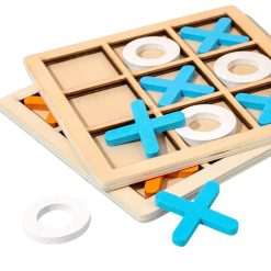Wooden XO Tic-Tac-Toe Puzzle – Early Educational Learning Board Game  14.3cmX14.3cm