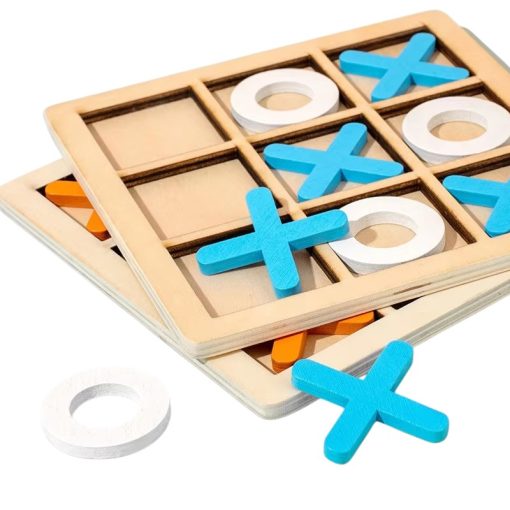 Wooden XO Tic-Tac-Toe Puzzle – Early Educational Learning Board Game  14.3cmX14.3cm