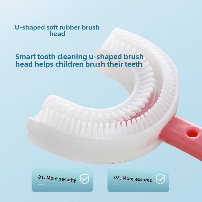 U-Shaped Toothbrush for Kids – Soft Silicone Bristles - Image 3