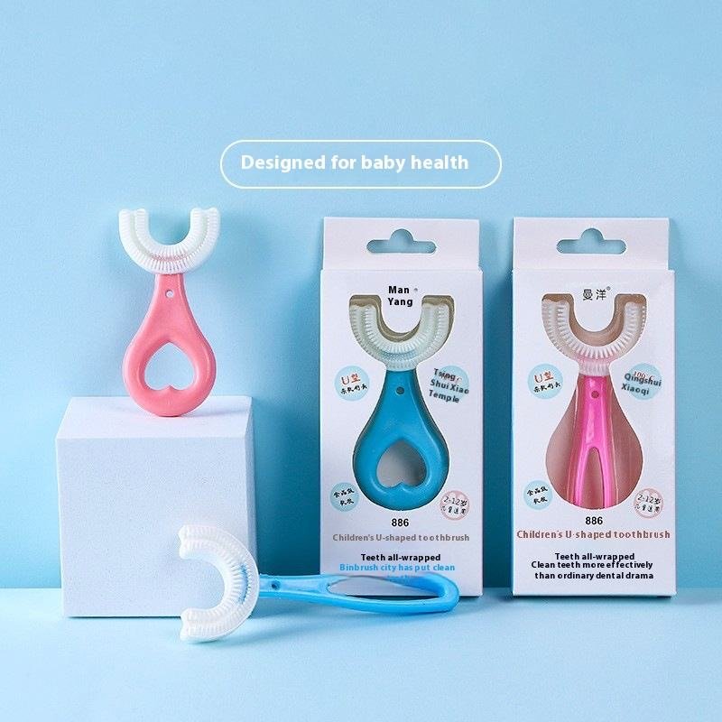 U-Shaped Toothbrush for Kids – Soft Silicone Bristles - Image 4