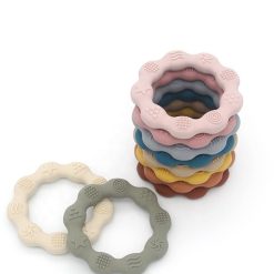Silicone Ring Baby Teether – BPA-Free, Soft Donut Design, Safe for Babies