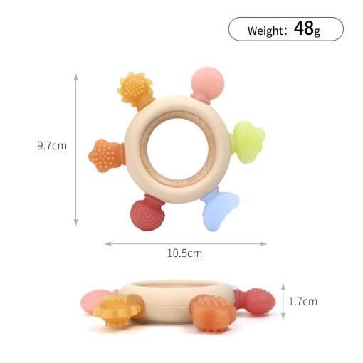 Silicone Wooden Baby Teether – Safe & Eco-Friendly Toy - Image 6