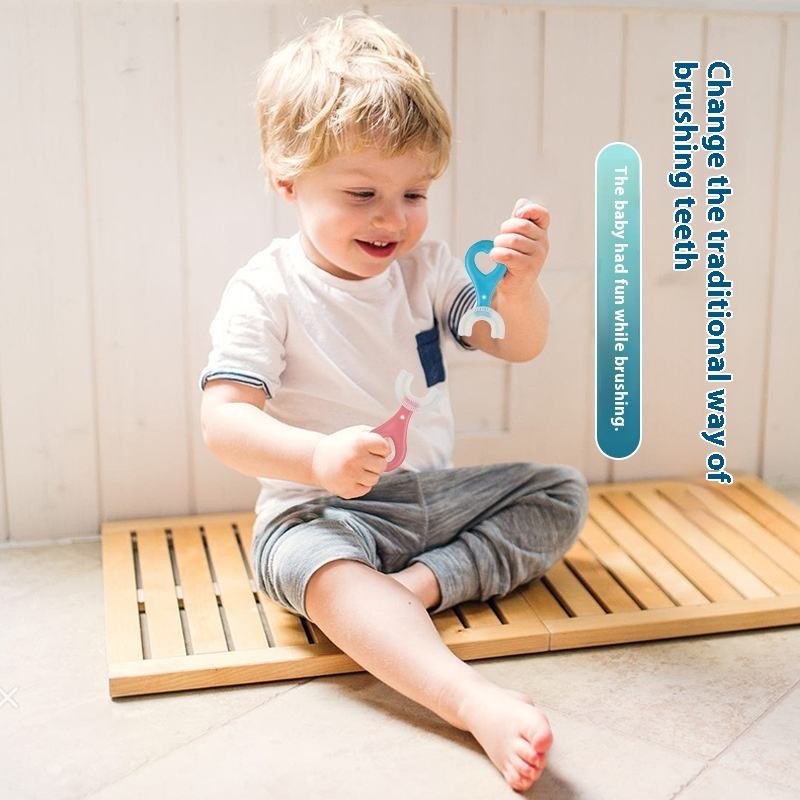 U-Shaped Toothbrush for Kids – Soft Silicone Bristles - Image 2