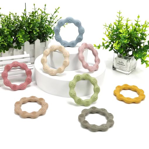 Silicone Ring Baby Teether – Premium BPA-Free Soft Teething Toy - Image 4