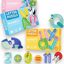 Magnetic Cognitive Puzzle – Numbers, Letters, Shapes, Animals, Vehicles, Kids Educational Toy