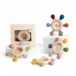 Silicone Wooden Baby Teether