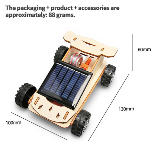 DIY Wooden Solar Power Car Kit – Kids Science Experiment Toy - Image 3