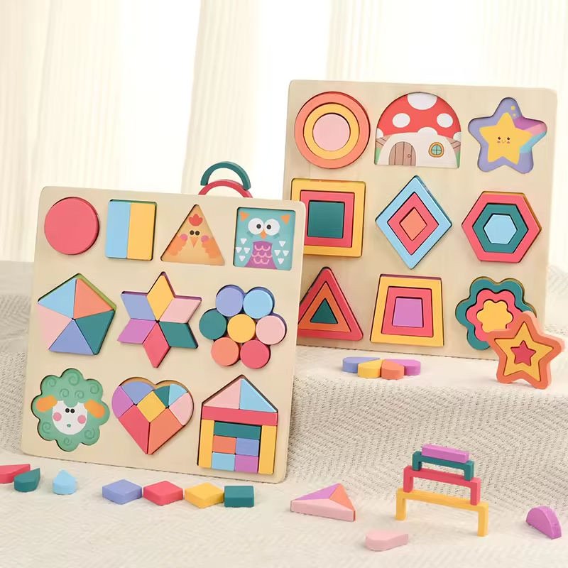 Montessori Layered 3D Shape Puzzle – Wooden Cognitive Toy - Image 6