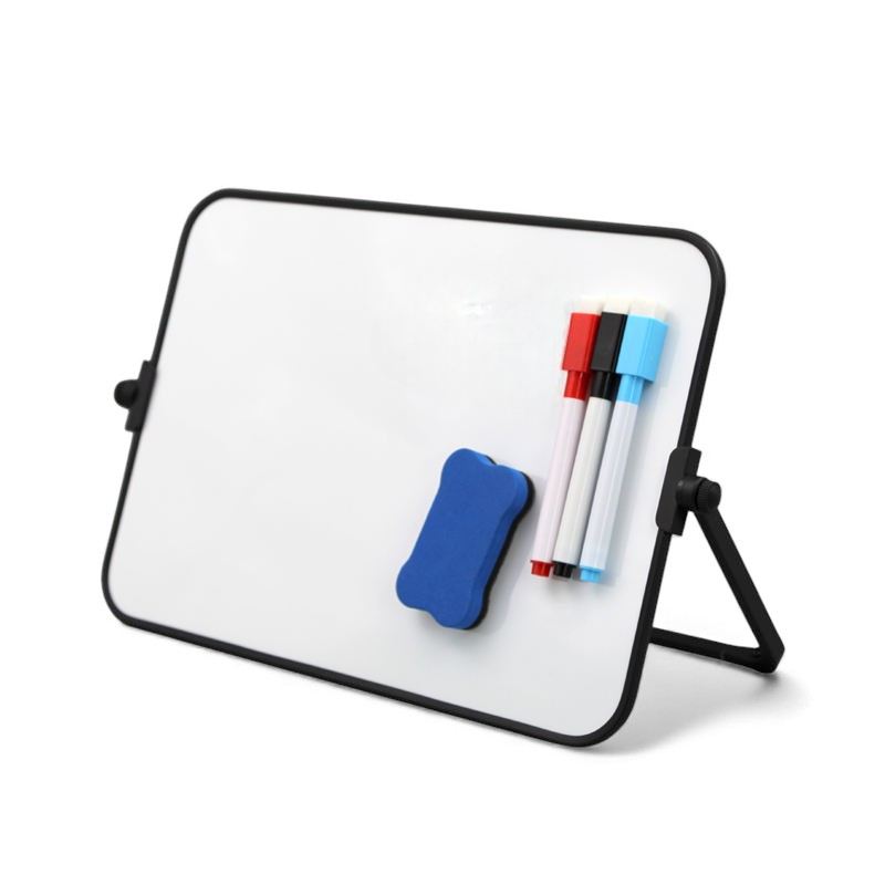 Double sided magnetic desk white board with stand