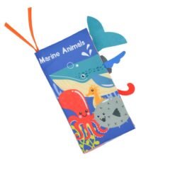 Soft Baby Cloth Book (8.5"X5")– Early Learning Sensory Toy for 0–12 Months - Marine Animal