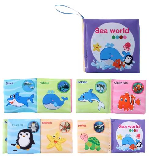 Soft Baby Cloth Book (4.5"x4.5") – Early Learning Sensory Toy for 0–12 Months - Image 2