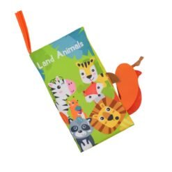 Soft Baby Cloth Book (8.5"X5")– Early Learning Sensory Toy for 0–12 Months - Land Animal