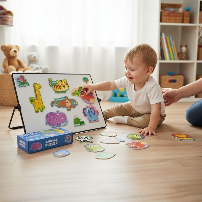 Kids Magnetic Whiteboard – Double-Sided Desk Learning Board - Image 4