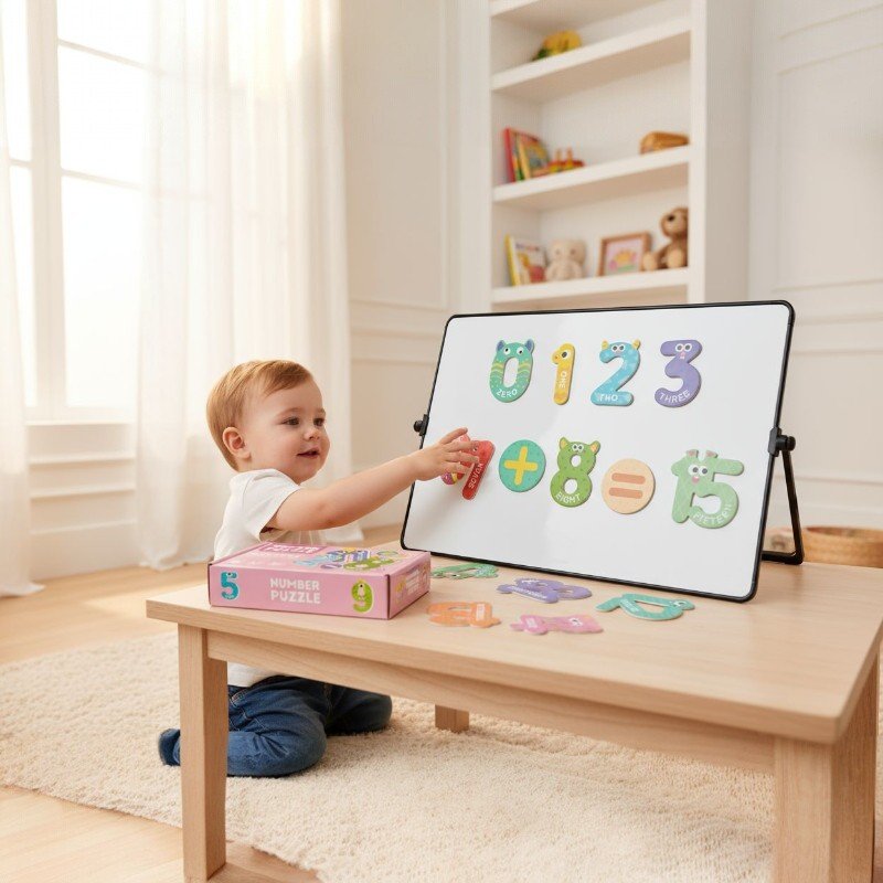 Kids Magnetic Whiteboard – Double-Sided Desk Learning Board - Image 2