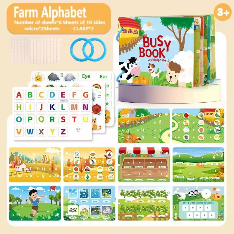 Farm Alphabet Busy Book – Montessori ABC Learning Quiet Book - Image 5