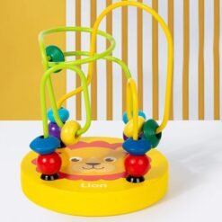 Bead Maze Counting Toy – Montessori Wooden Learning Toy for Kids - Lion