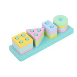 Shape Sorter Stacking Toy – Wooden Montessori Puzzle