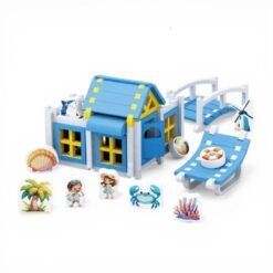Little Builder Beach Cabin Wooden Block Set (2–6Y)