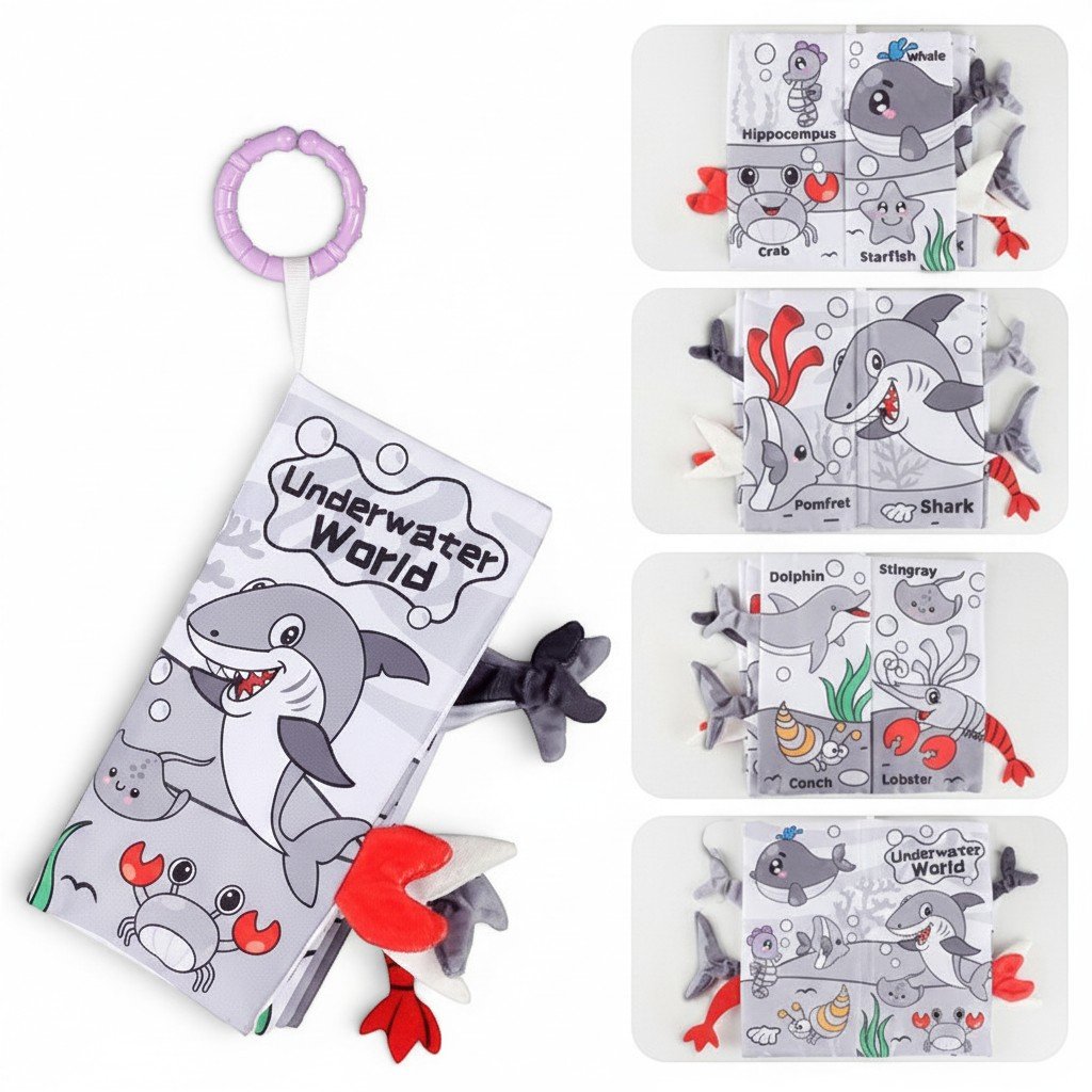 Baby Tail Cloth Book Set – Sensory Crinkle Books for Infants (0M+) - Image 7