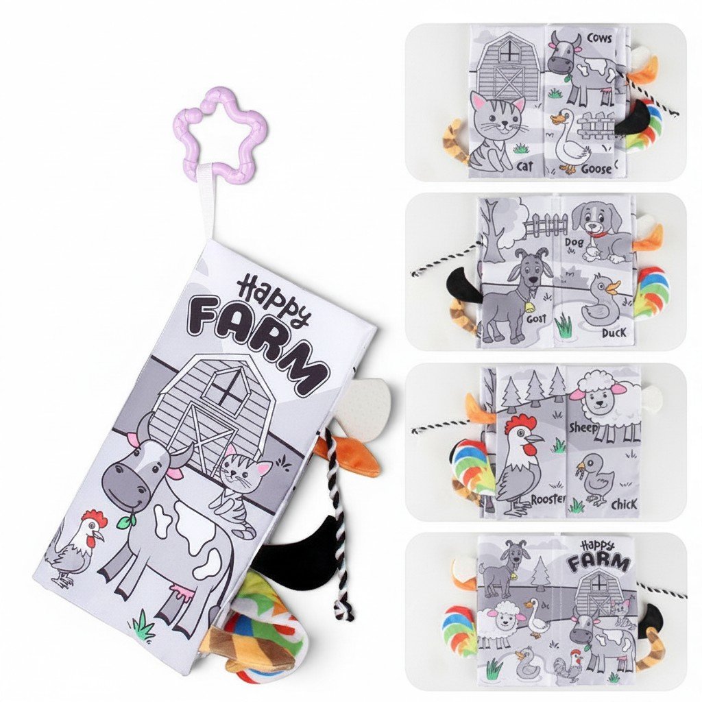 Baby Tail Cloth Book Set – Sensory Crinkle Books for Infants (0M+) - Image 4