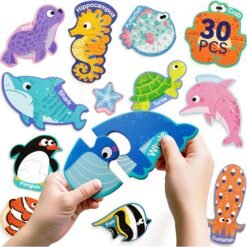 Ocean Animal Pairing Magnetic Puzzle (30 PCS) for Toddlers (1–3 Years)