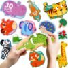Wild Animal Pairing Magnetic Puzzle (30 PCS) for Toddlers (1–3 Years)