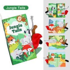 Wiggly Tails Sensory Cloth Book Set for Babies (0M+) - Jungle Tails