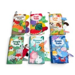 Wiggly Tails Sensory Cloth Book Set for Babies (0M+) - 6 Pcs Set