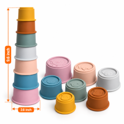 Little Zoo Silicone Stacking Cups for Kids (7-Piece, 6M+) - Image 4