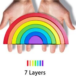Wooden Rainbow Stacking Toy – Montessori Toy (18M+) - Image 5